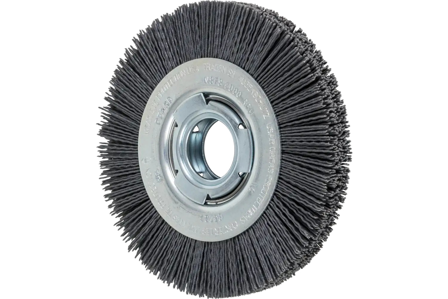 Picture of Pferd M-BRAD Wheel Brush 6" Dia Wide Face .035/180 Grit Silicon Carbide 2" Arbor